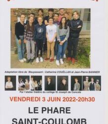 Spectacle des ateliers théâtre et musique au Phare à Saint-Coulomb vendredi 3 juin 20h30